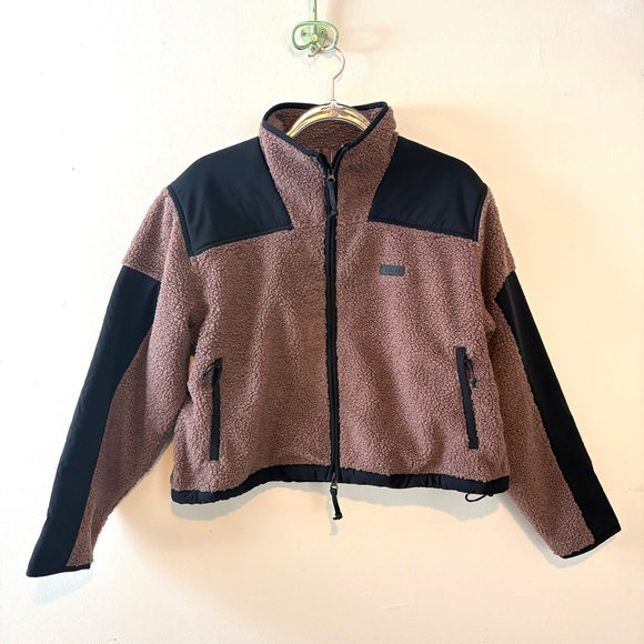 New Skims Teddy boxy zip up jacket in umber - Picture 5 of 10